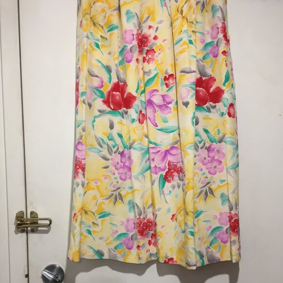 VINTAGE FLORAL PRINT SILK SKIRTS SIZE 14 - Picture 5 of 8
